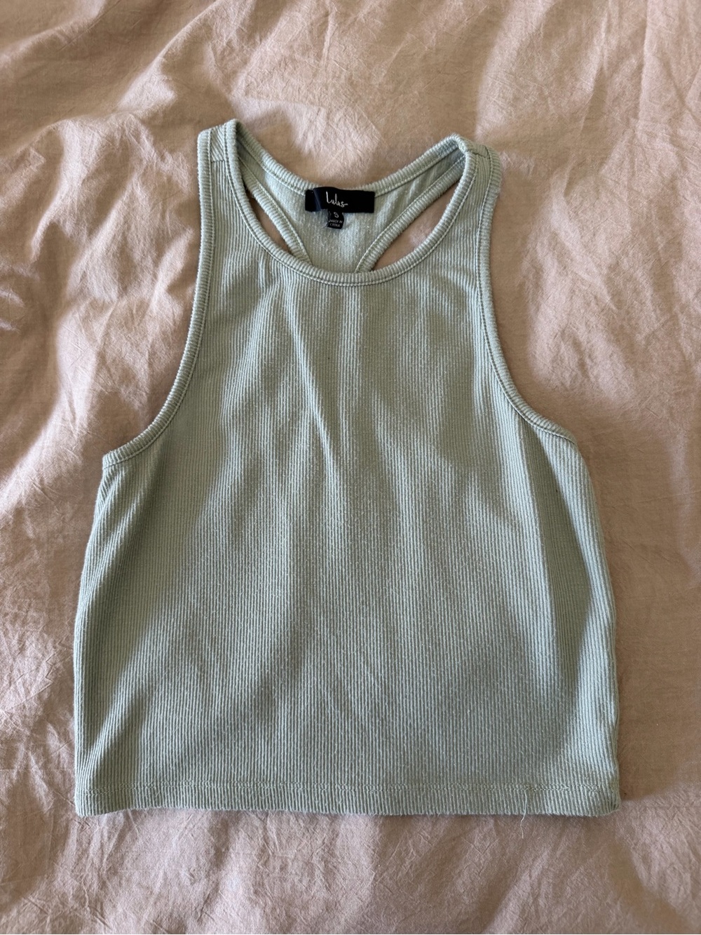 Lulu's Mint Ribbed Racerback Tank Top